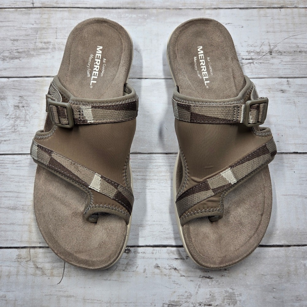 Merrell Terran 3 Cush Slide Sandals Brindle Brown Womens 7 Outdoor J004760